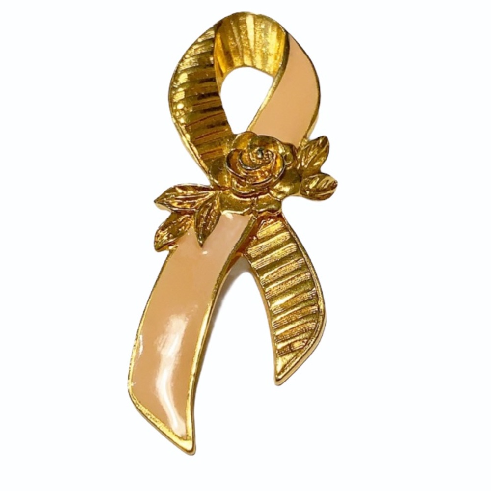 Vintage Avon pink ribbon breast cancer awareness pin